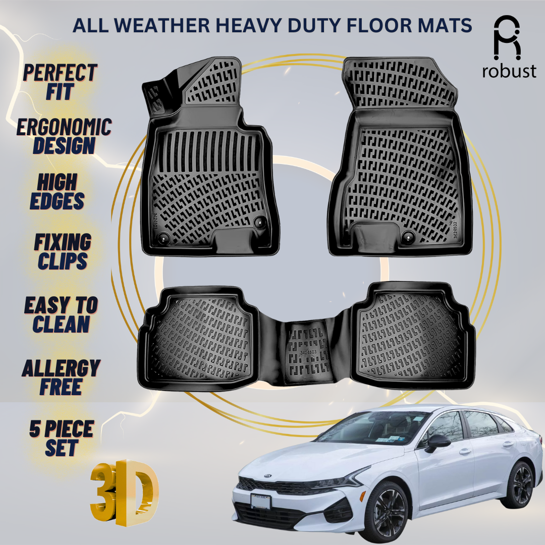 Floor Mats Liners For Kia K5 2019-2024 All Weather Heavy Duty 3d Rubber Car Rugs
