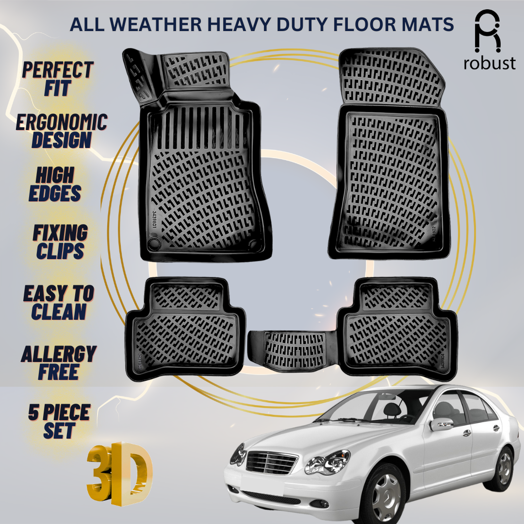 Floor Mats Liners For Mercedes C-Class W203 2001-2007 All Weather Heavy Duty Rug