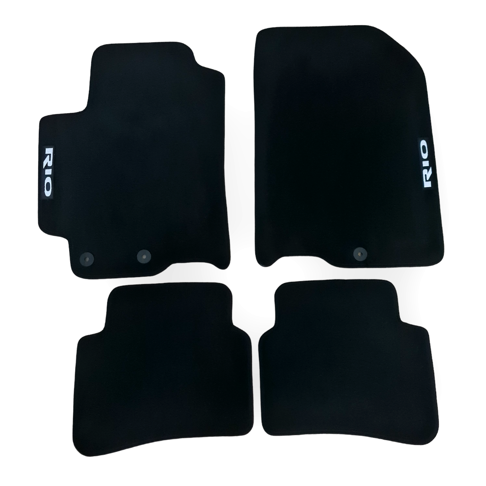 Car Floor Mats For Kia Rio Velour Waterproof Black Carpet Rugs Auto Liners New