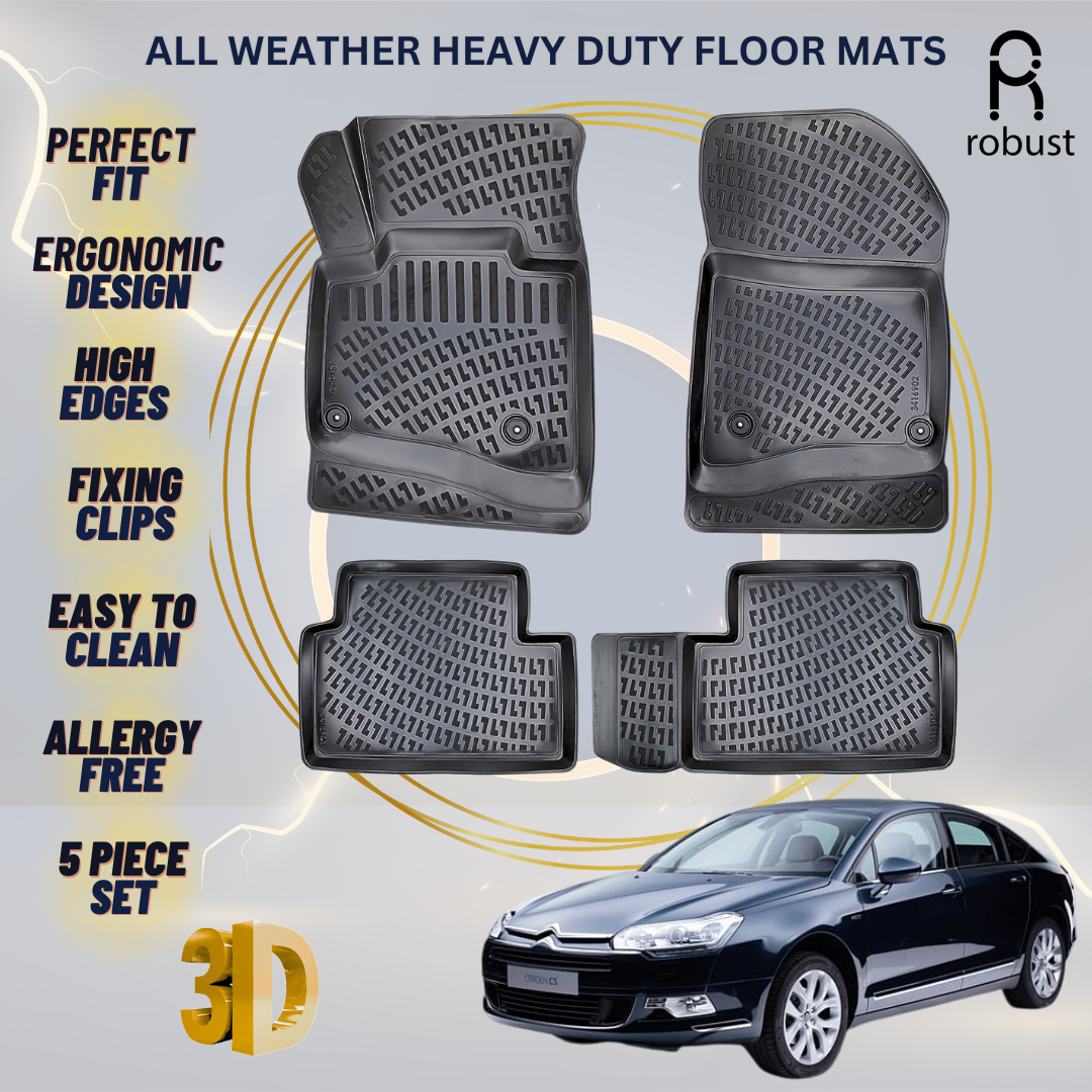Floor Mats Liners For Citroen C5 2008-2017 All Weather Heavy Duty 3D Auto Rugs