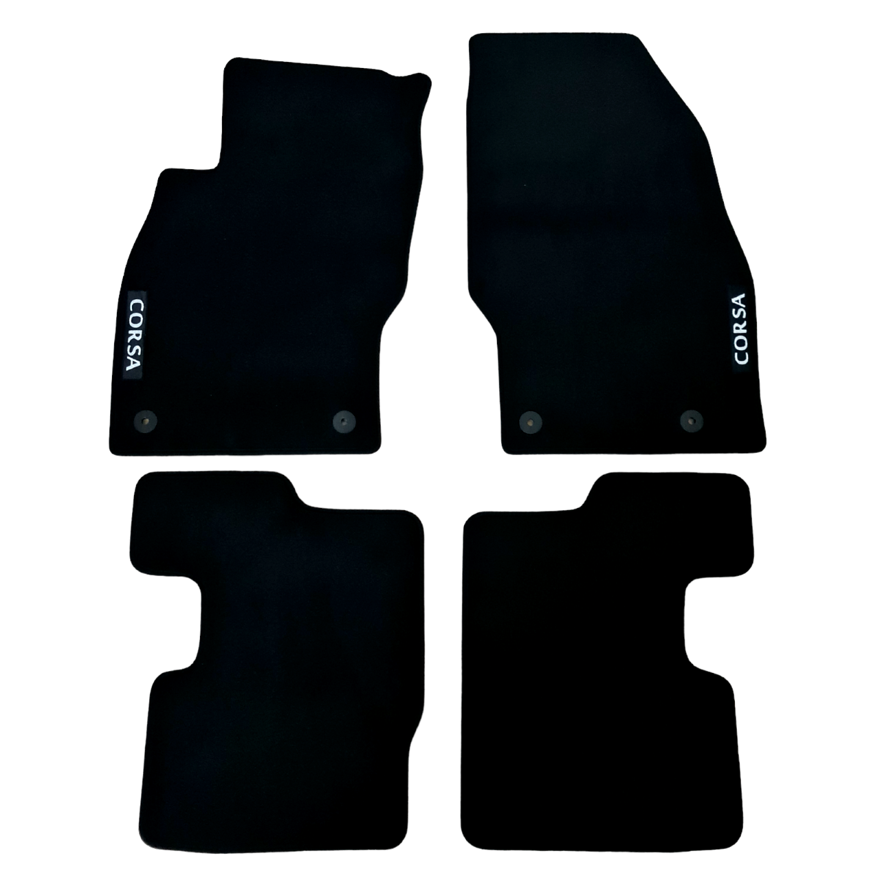 Car Floor Mats For Opel Corsa E Auto Liners Velour Waterproof Black Carpet Rugs