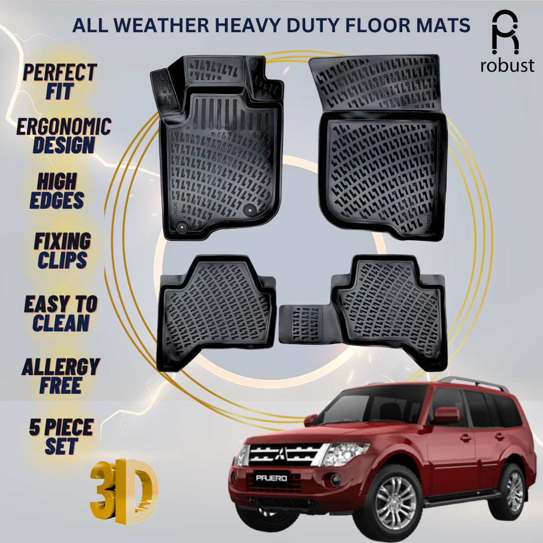Floor Mats Liners For Mitsubishi Pajero 2012-2017 All Weather Heavy Duty 3D Rugs