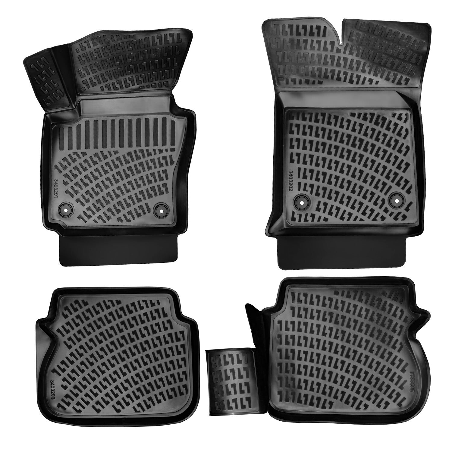 Car Floor Mats Liners For VW Caddy 2004-2010 All Season Heavy Duty 3D Auto Rugs