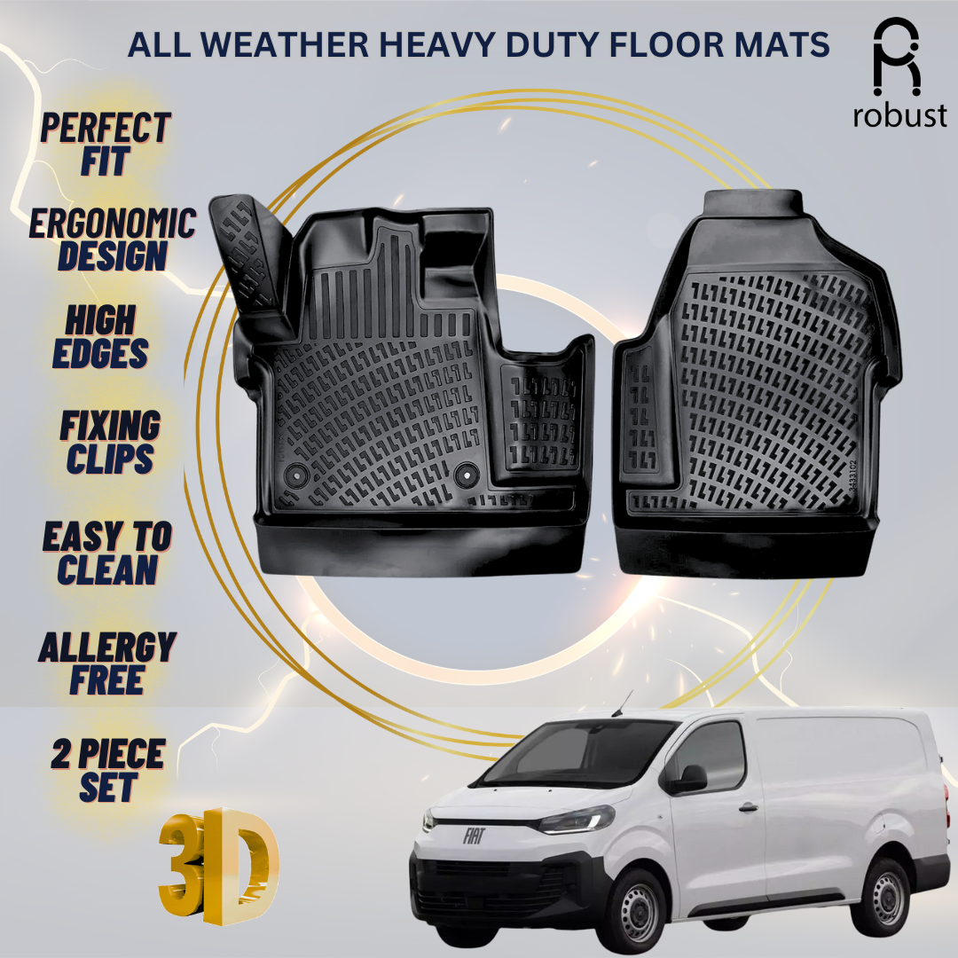 Floor Mats Liners For Fiat Scudo 2024-2026 All Weather Heavy Duty 3D Car Rugs