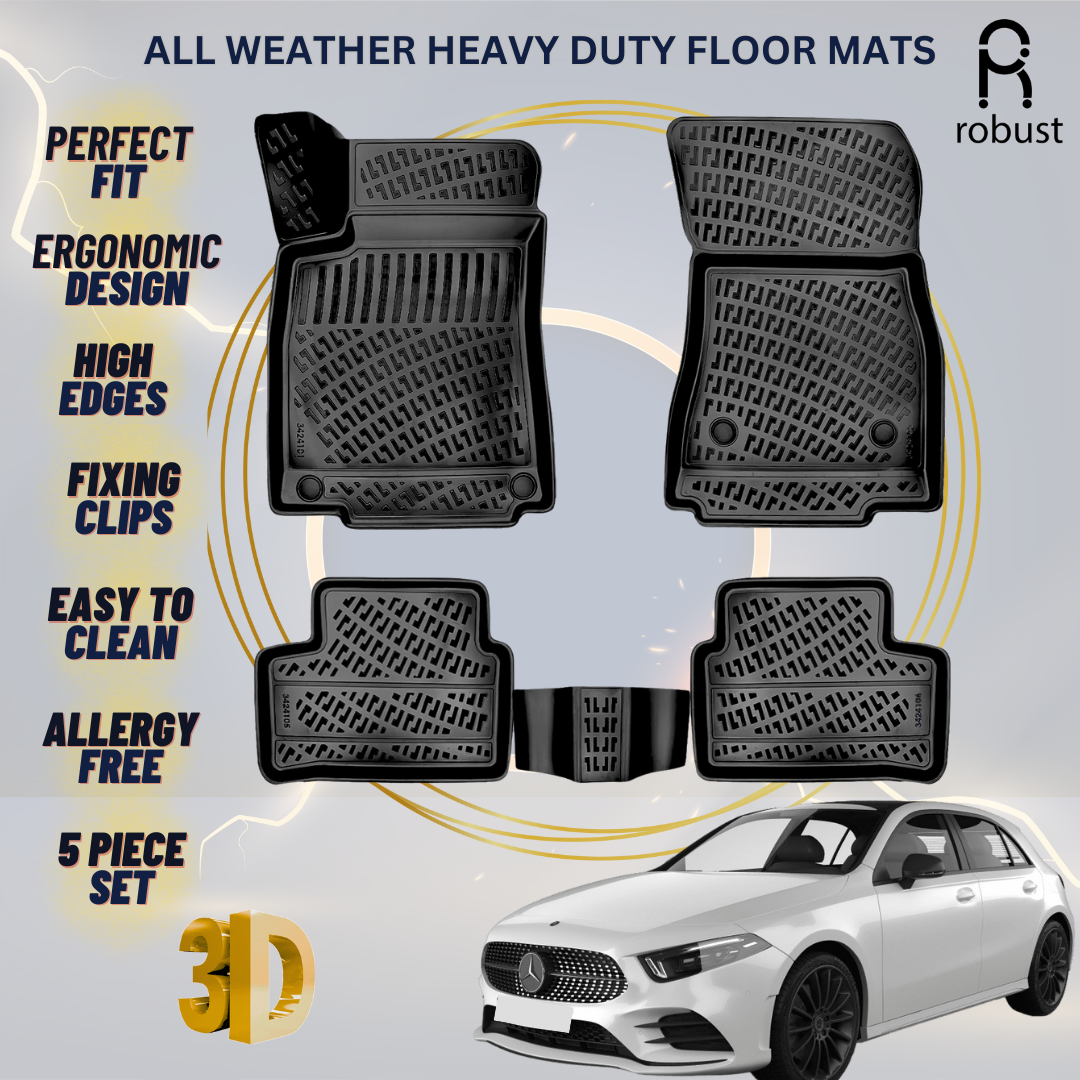 Floor Mats Liners For Mercedes A-Class W177 HB 2018-2024 All Weather Heavy Duty
