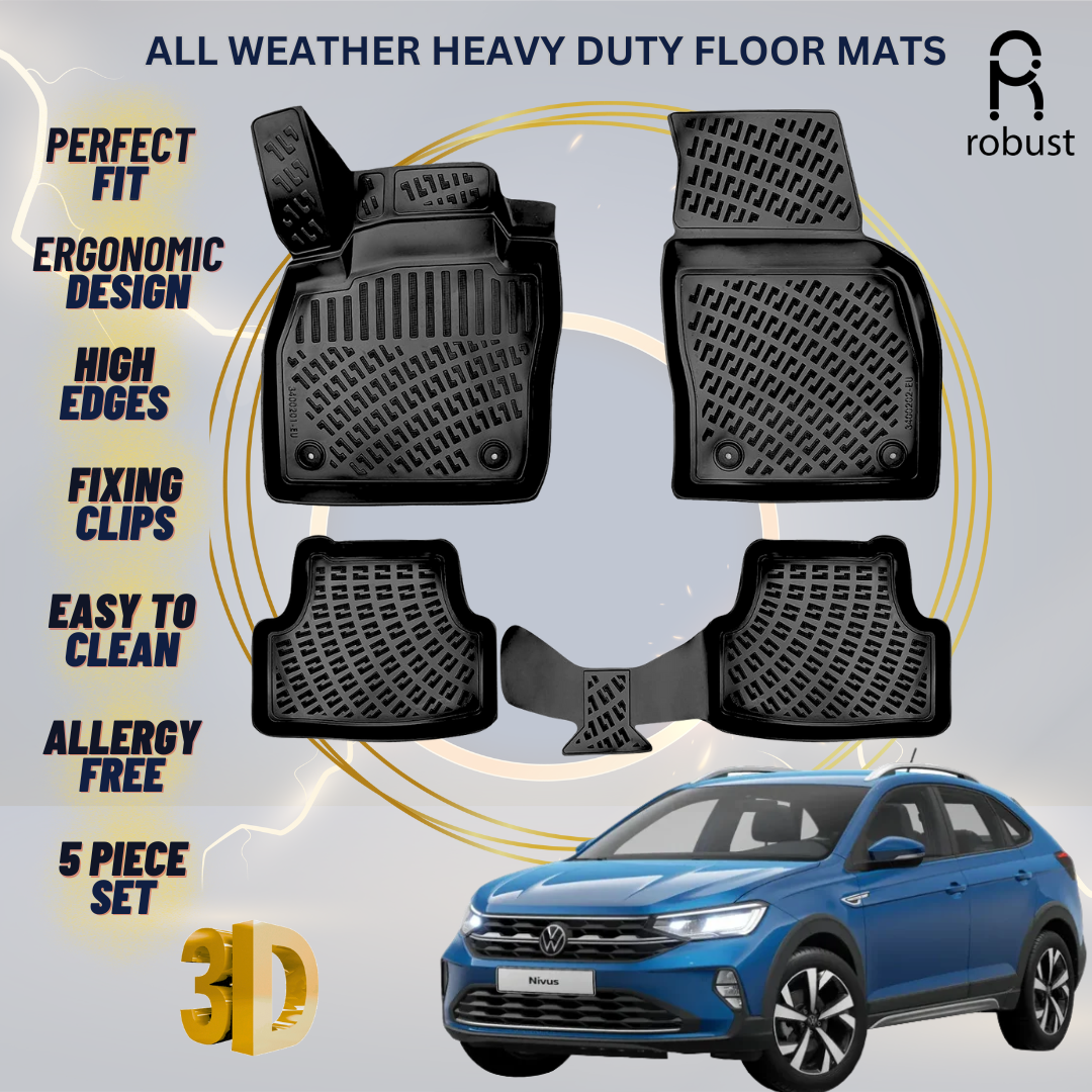 Floor Mats Liners For VW Volkswagen Nivus 2021-2025 All Weather Heavy Duty Rugs