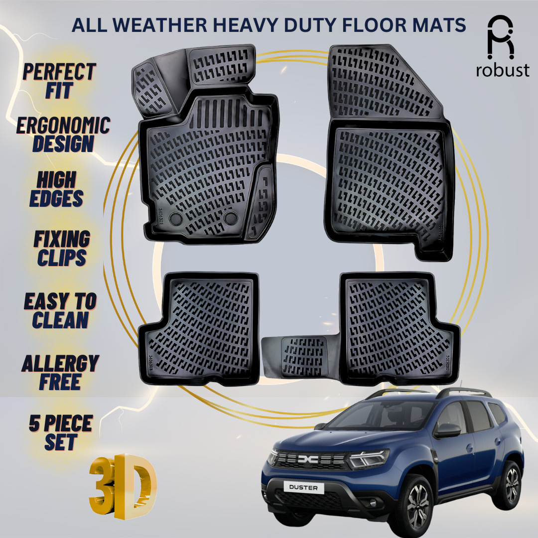 Floor Mats Liners For Dacia Duster 2023-2024 4x4 All Weather Heavy Duty Car Rugs