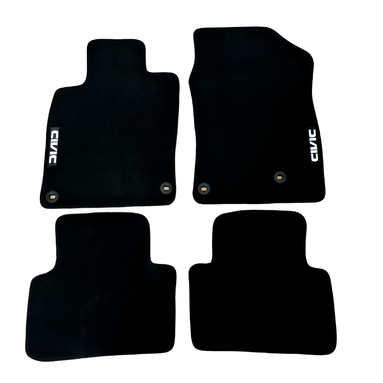 Car Floor Mats For Honda Civic Waterproof Velour Black Carpet Rugs Auto Liners