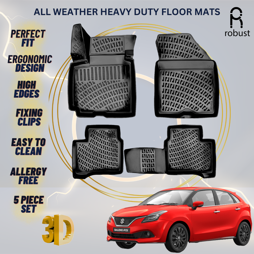 Floor Mats Liners For Suzuki Baleno 2015-2022 All Weather Heavy Duty 3D Car Rugs