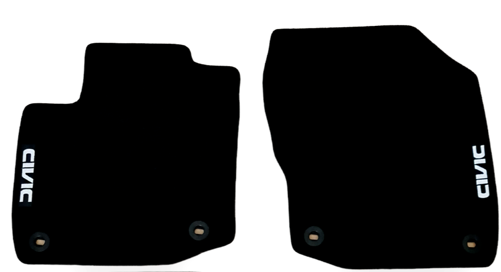 Front Car Floor Mats For Honda Civic Hatchback Velour Waterproof Carpet Rugs 2pc