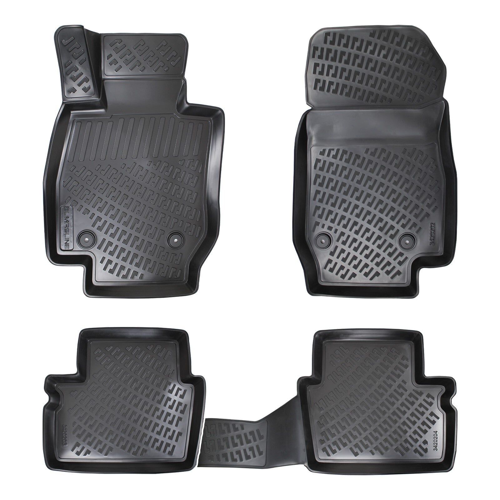 Car Floor Mats Liners For Mazda 2 2019-2023 All Season Heavy Duty 3D Auto Rugs
