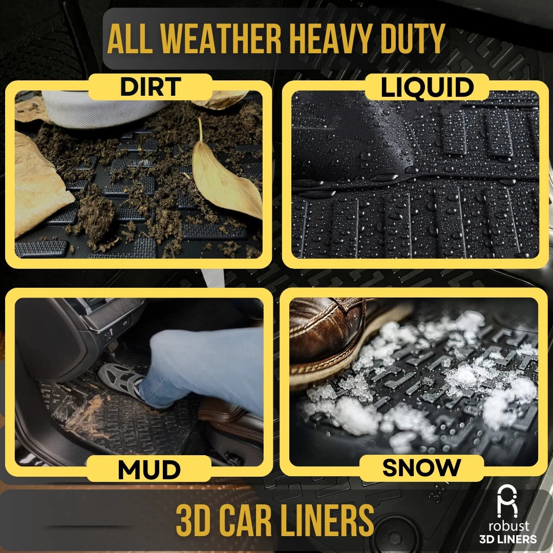 Car Floor Mats Liners For Fiat Fullback 2015-2019 All Season Heavy Duty 3D Rugs