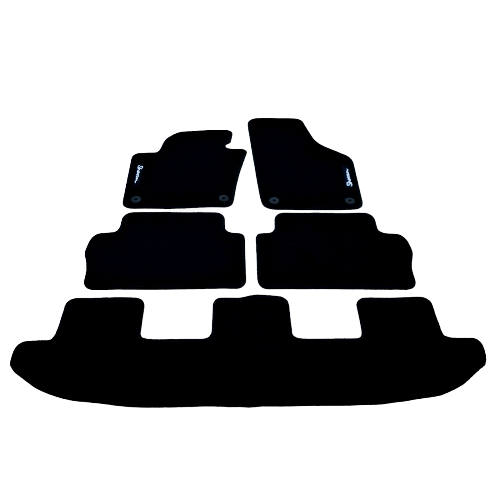 Velour Car Floor Mats For VW SHARAN 7 seats Waterproof Black Carpet Rugs Liners