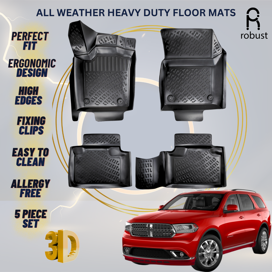 Floor Mats Liners For Dodge Durango 2011-2025 All Weather Heavy Duty 3D Car Rugs
