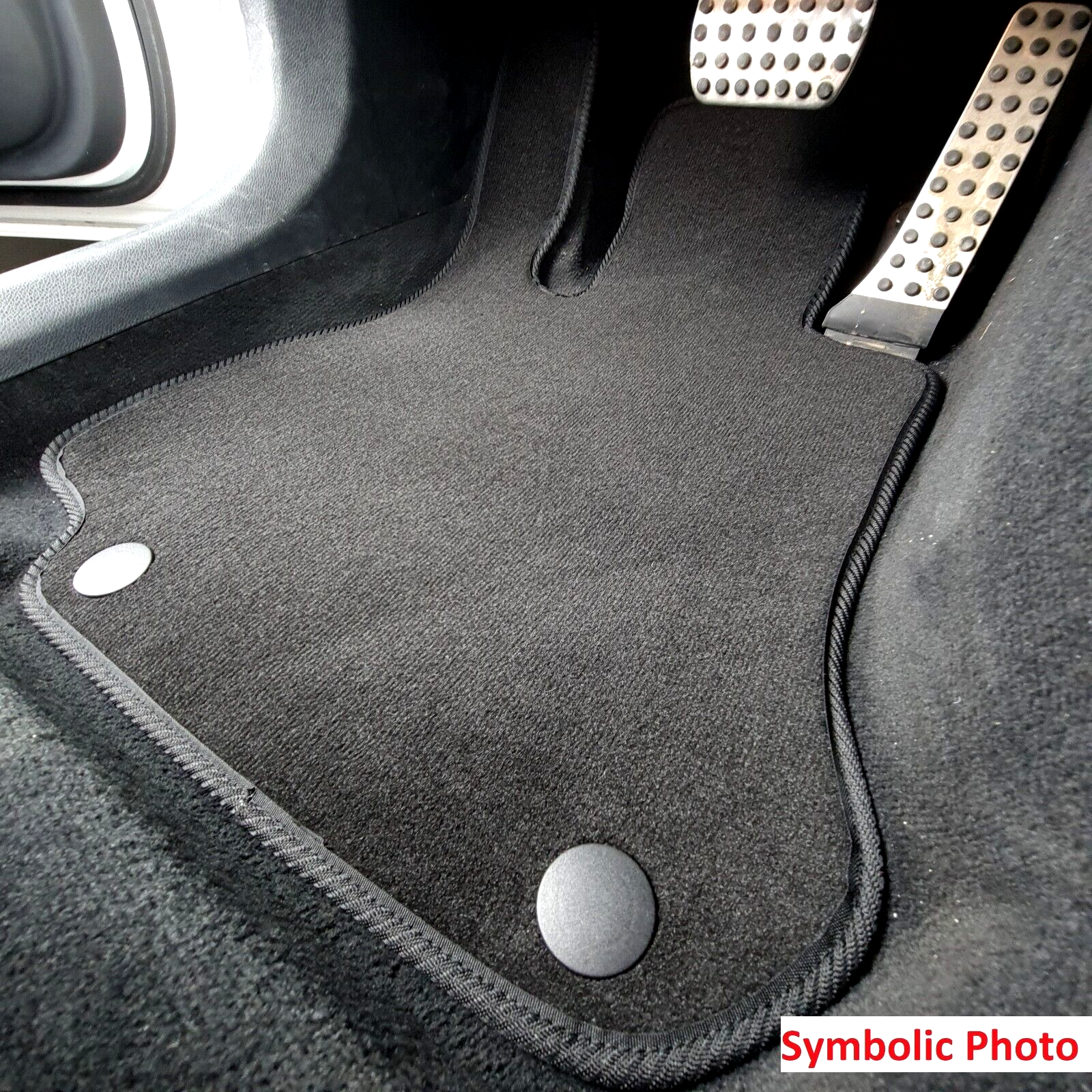 Front Car Floor Mats Velour For Mercedes C-Class Convertible Black Liners 2pcs