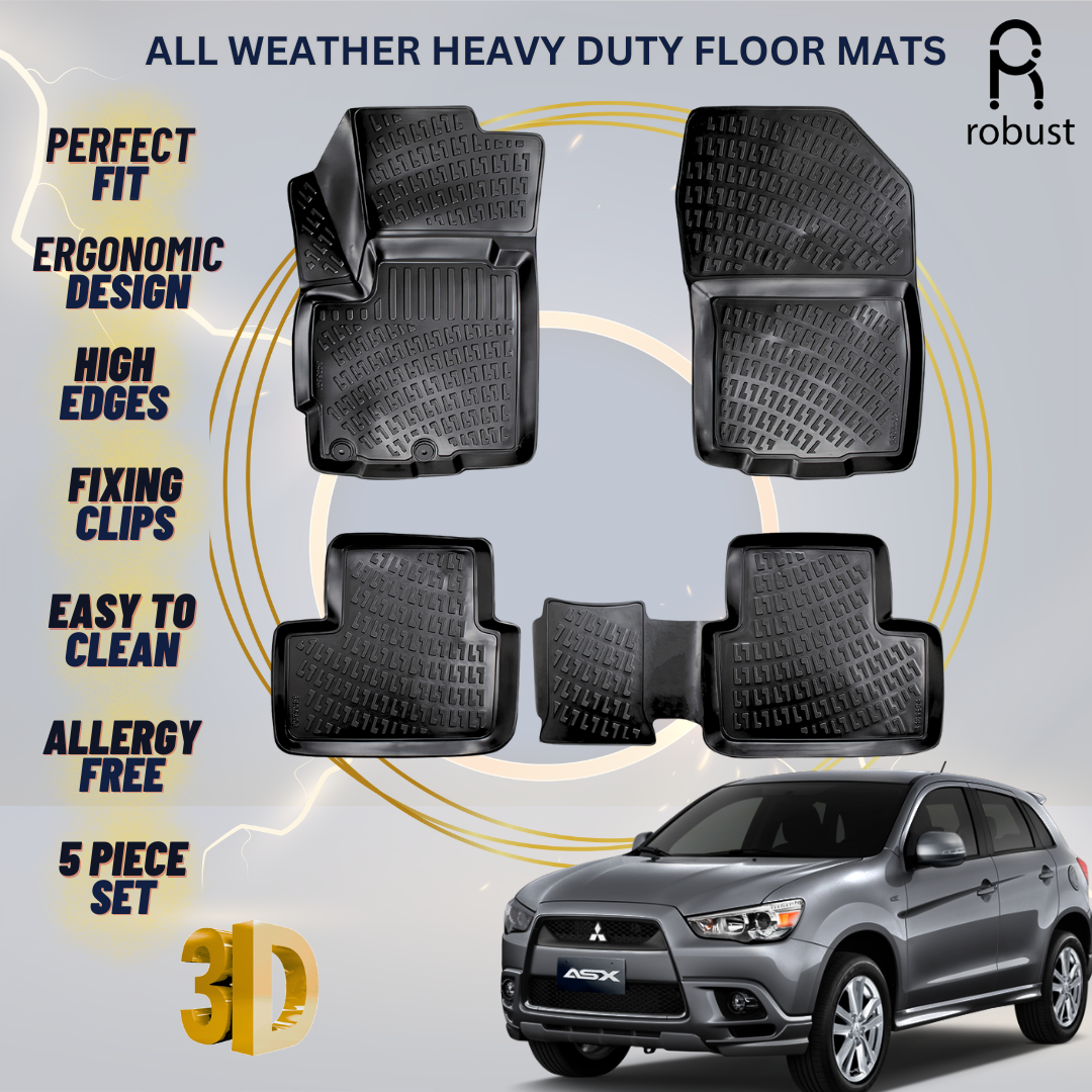 Floor Mats Liners For Mitsubishi ASX 2010-2014 All Weather Heavy Duty 3D Rugs