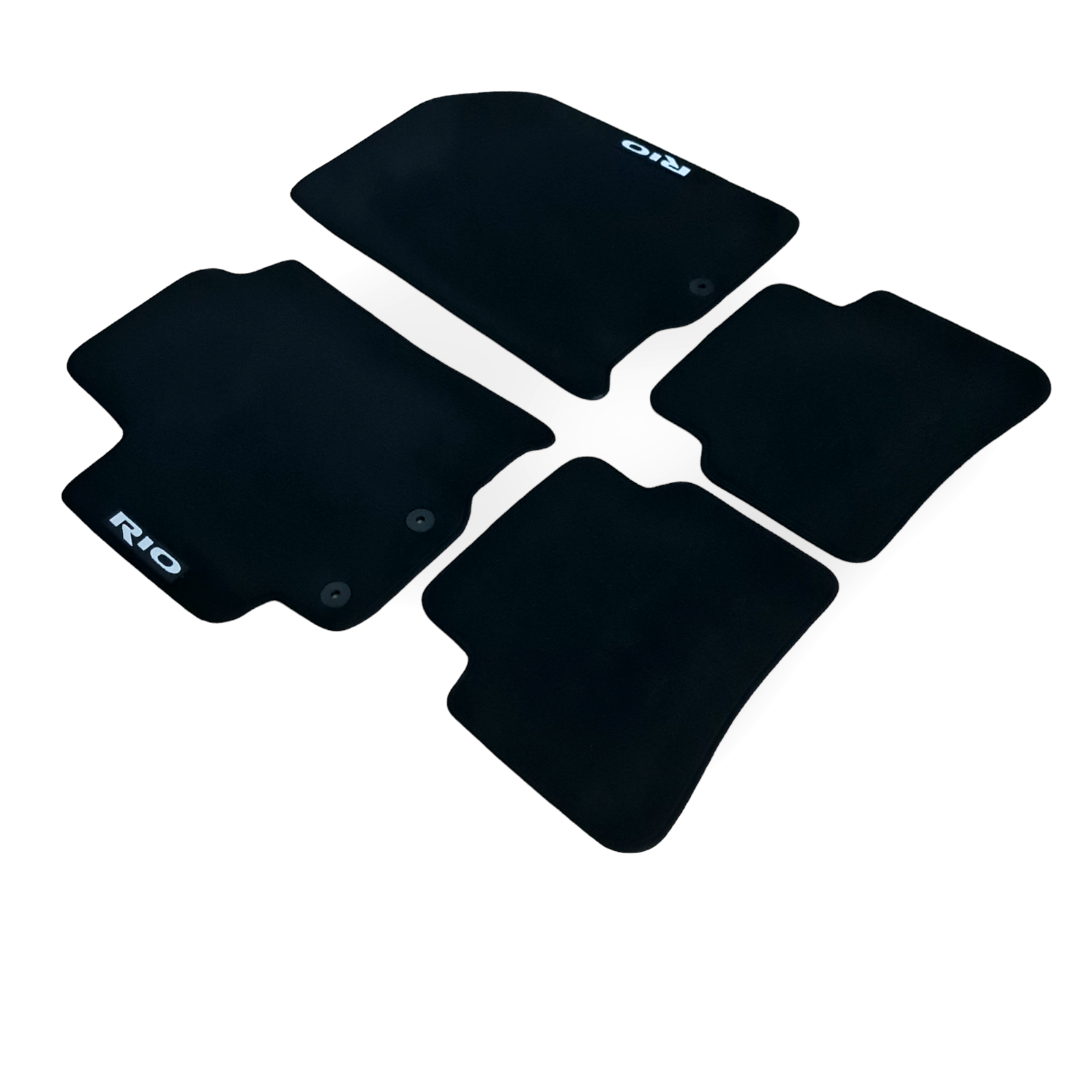 Car Floor Mats For Kia Rio Velour Waterproof Black Carpet Rugs Auto Liners New