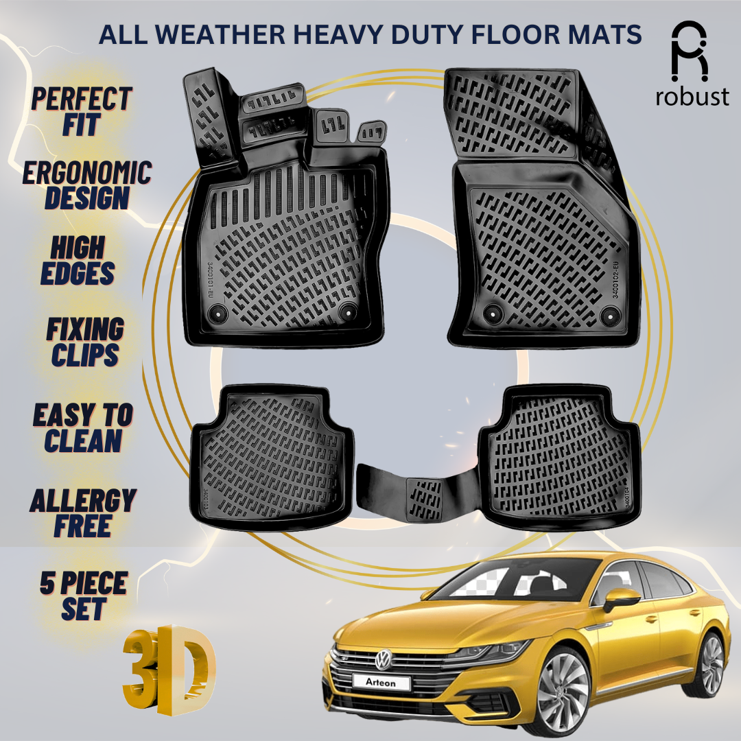 Floor Mats Liners For VW Volkswagen Arteon 2017-2020 All Weather Heavy Duty Rugs