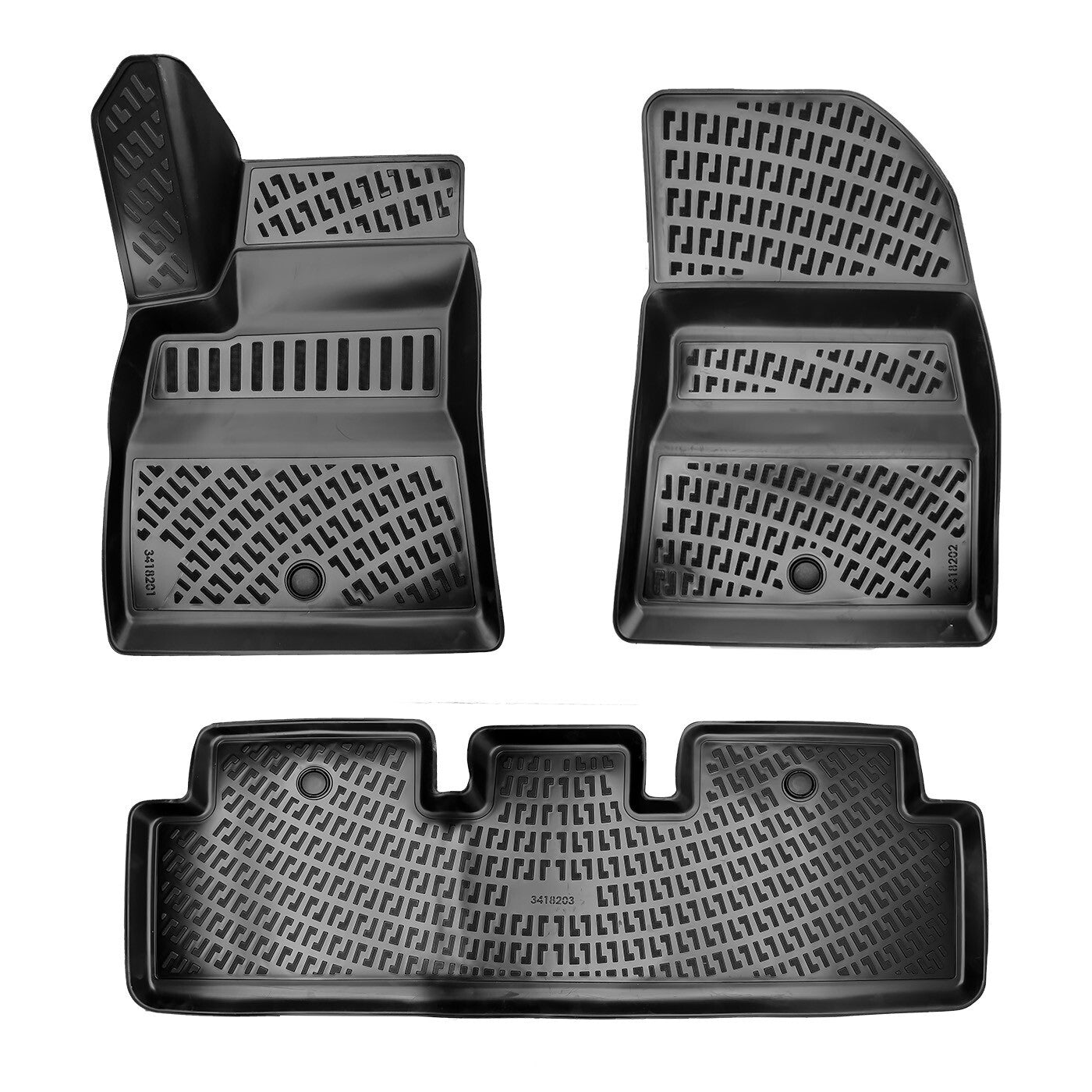 Car Floor Mats Liners For Tesla Model-3 2017-2024 All Season Heavy Duty 3D Rugs