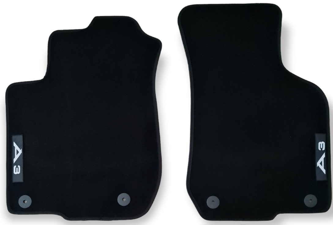 Front Car Floor Mats Velour For Audi A3 Waterproof Black Carpet Auto Liners 2pcs