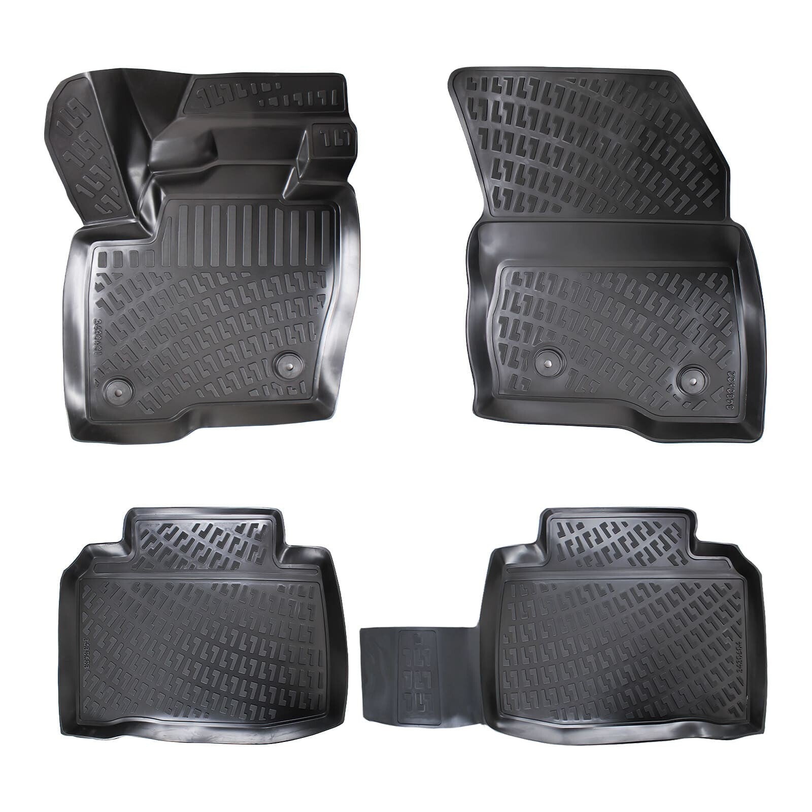 Car Floor Mats Liners For Ford Edge 2016-2023 All Season Heavy Duty 3D Auto Rugs