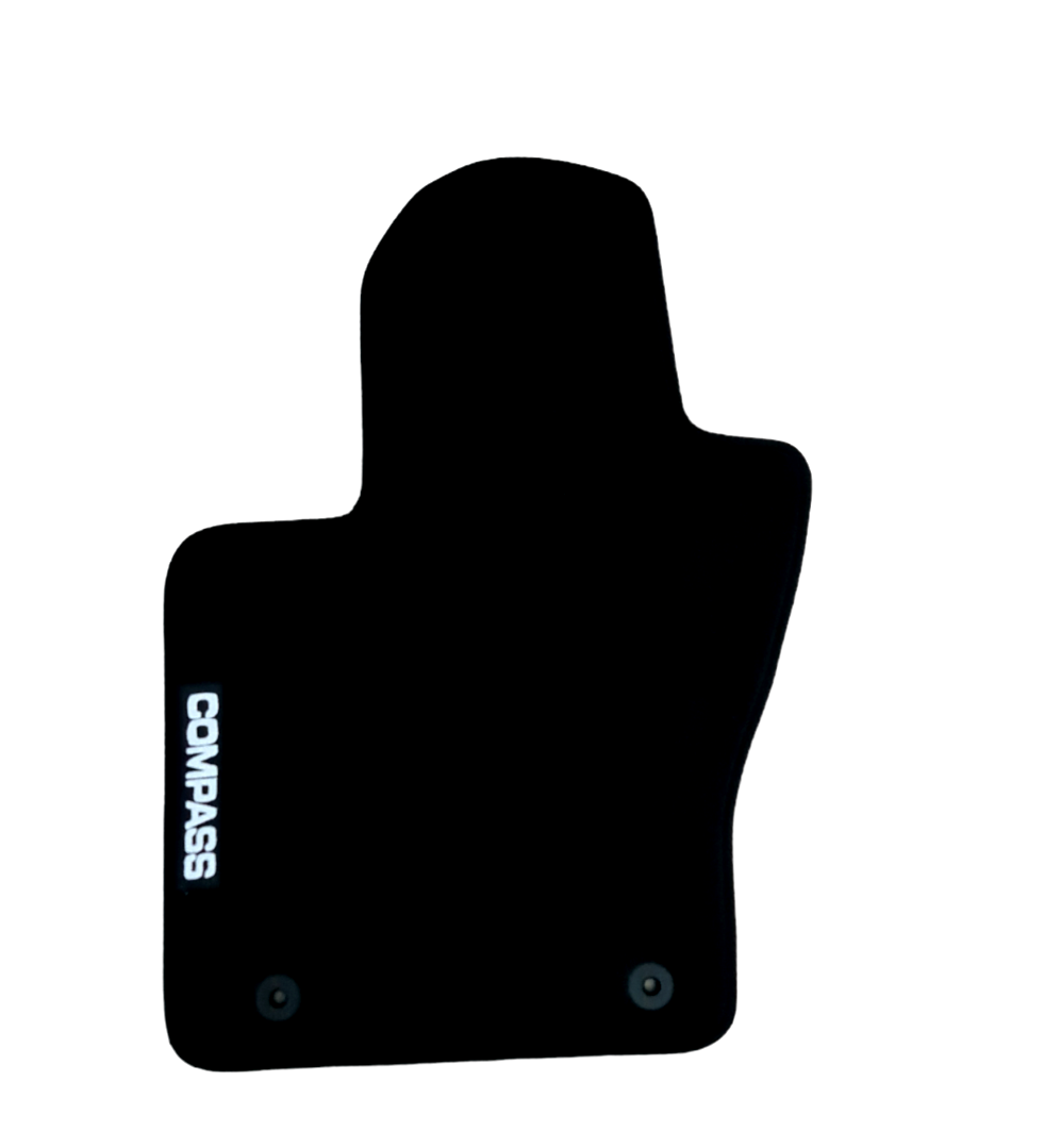 Car Floor Mats Velour For Jeep Compass 2 Waterproof Black Carpet Auto Liners New