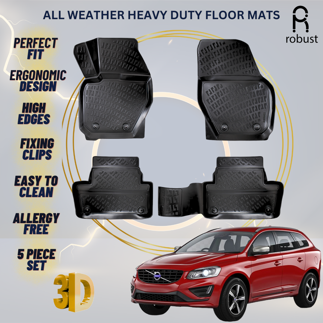 Floor Mats Liners For Volvo XC-60 2014-2017 All Weather Heavy Duty 3D Car Rugs