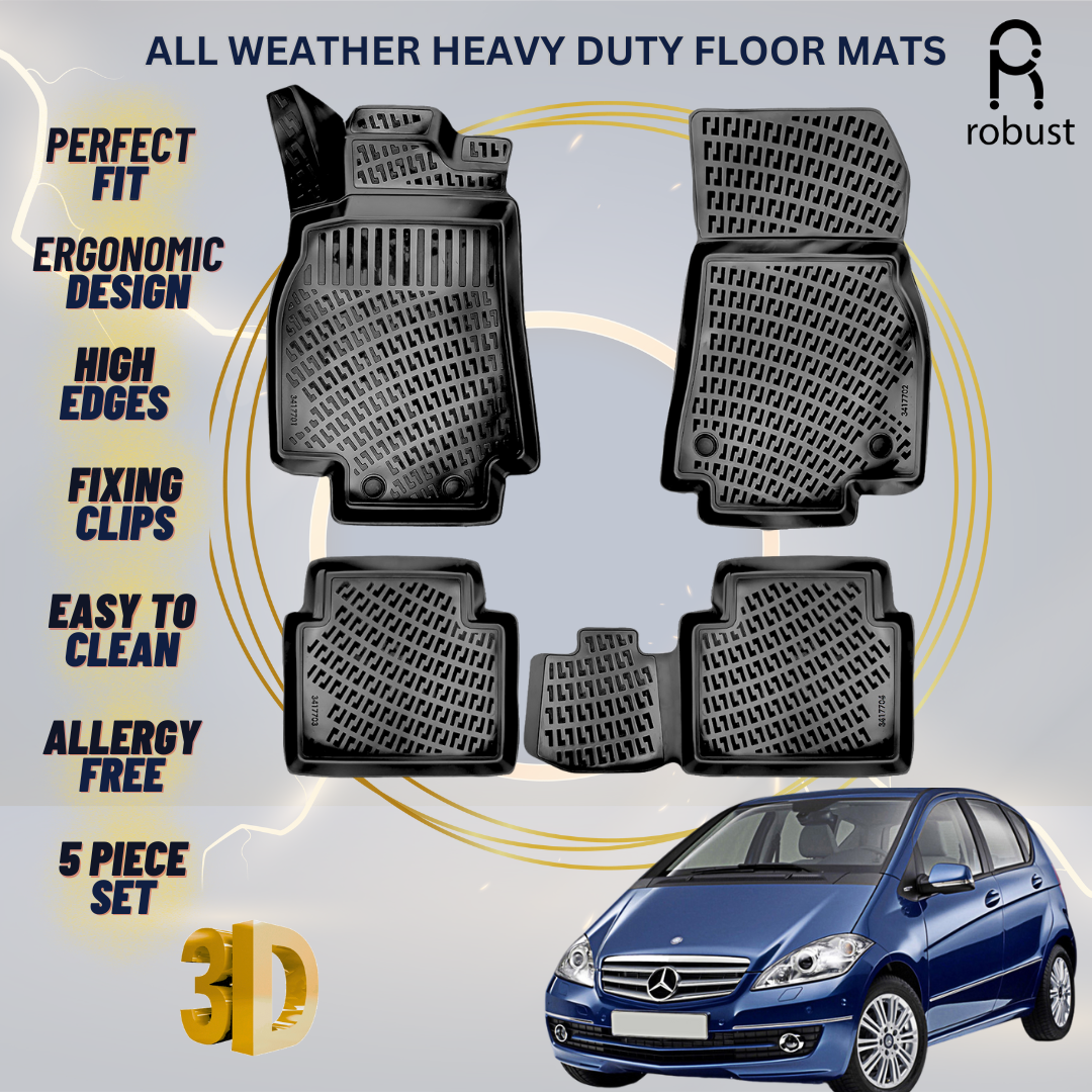 Floor Mats Liners For Mercedes A-Class W169 2004-2012 All Weather Heavy Duty Rug