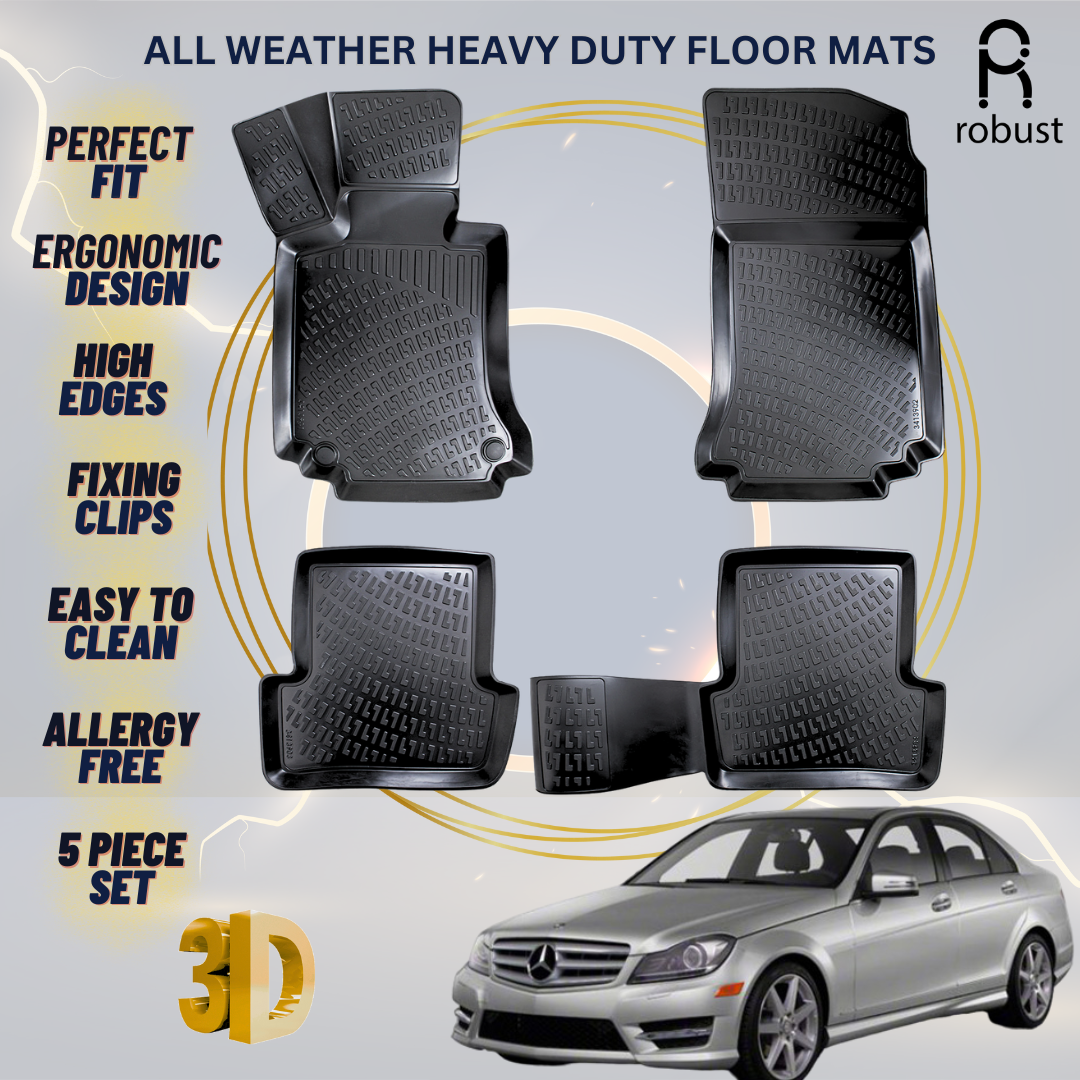 Floor Mats Liners For Mercedes C-Class W204 2007-2014 All Weather Heavy Duty Rug