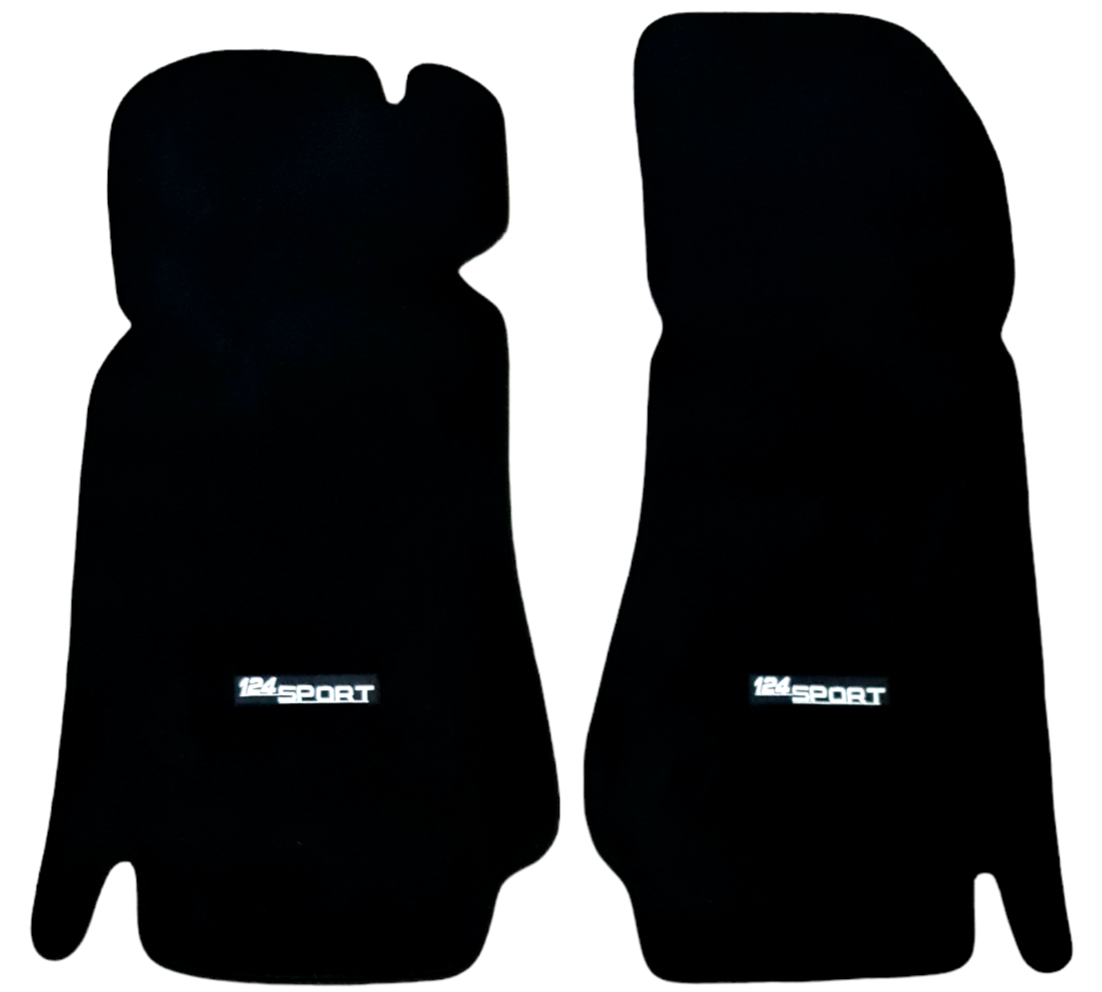 Front Car Floor Mats Velour For Fiat 124 Sport Waterproof Carpet Rugs Liners 2pc