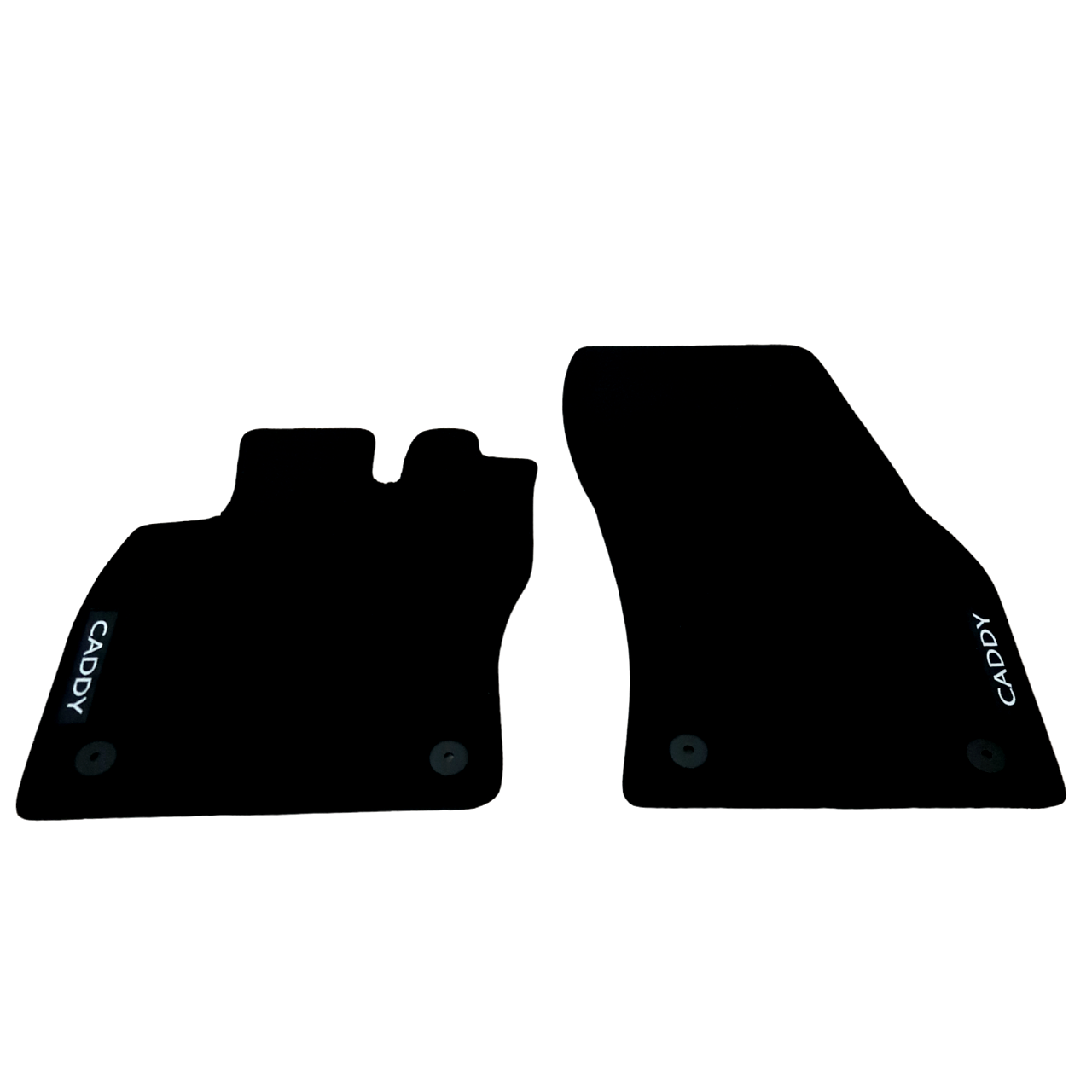 Front Car Floor Mats For VW Caddy Velour Waterproof Black Carpet Liners New 2pcs