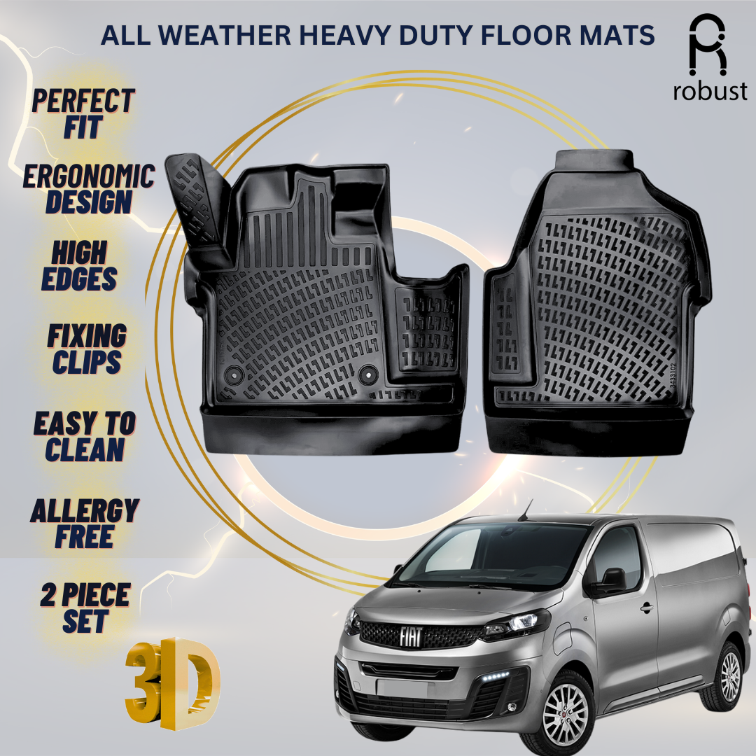 Floor Mats Liners For Fiat Scudo 2021-2023 All Weather Heavy Duty 3D Car Rugs
