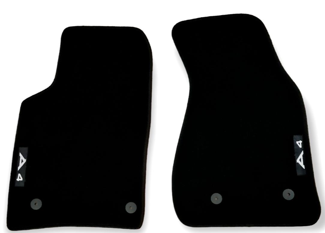 Front Car Floor Mats For Audi A4 B5 Waterproof Black Velour Carpet Liners 2pcs