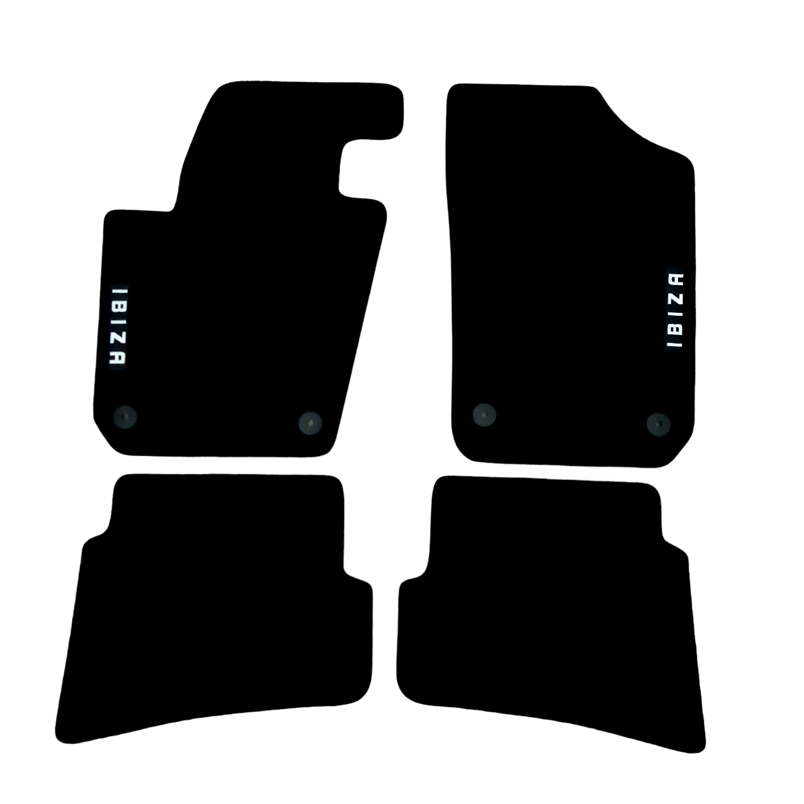 Car Floor Mats Velour For Seat Ibiza Waterproof Black Carpet Rugs Auto Liners