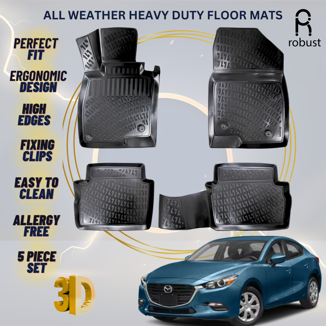 Floor Mats Liners For Mazda 3 2013-2018 Mk3 All Weather Heavy Duty 3D Car Rugs