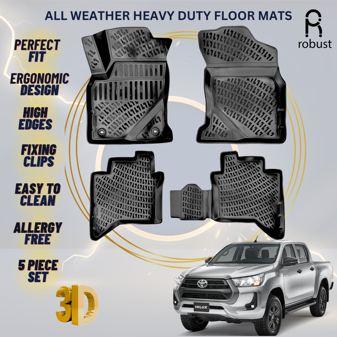 Floor Mats Liners For Toyota Hilux 2020-2023 All Weather Heavy Duty Car Rugs New