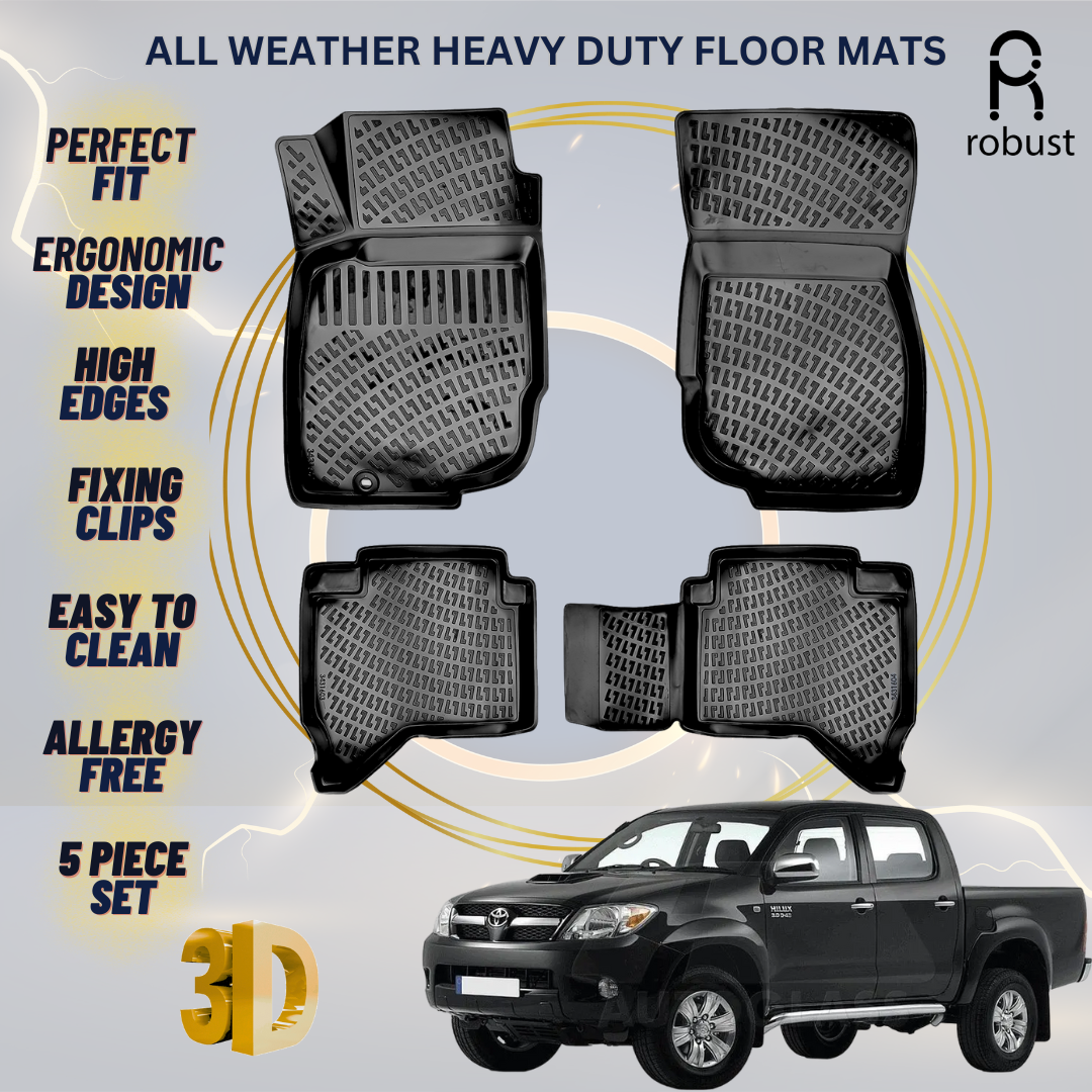 Floor Mats Liners For Toyota Hilux 2004-2010 All Weather Heavy Duty Car Rugs New
