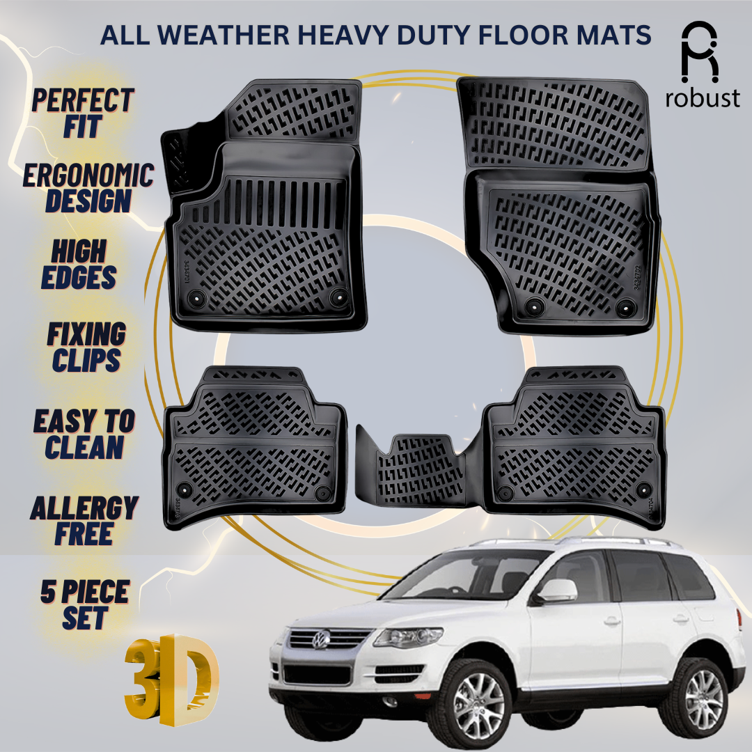 Floor Mats Liners For Volkswagen Touareg 2007-2010 All Weather Heavy Duty Rugs