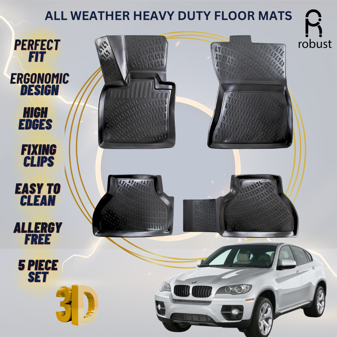 Floor Mats Liners For BMW X6 E71 2008-2014 All Weather Heavy Duty 3D Car Rugs