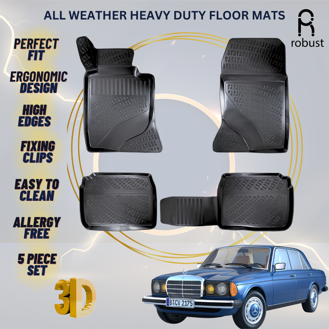 Floor Mats Liners For Mercedes E-Class W123 1976-1986 All Weather Heavy Duty Rug