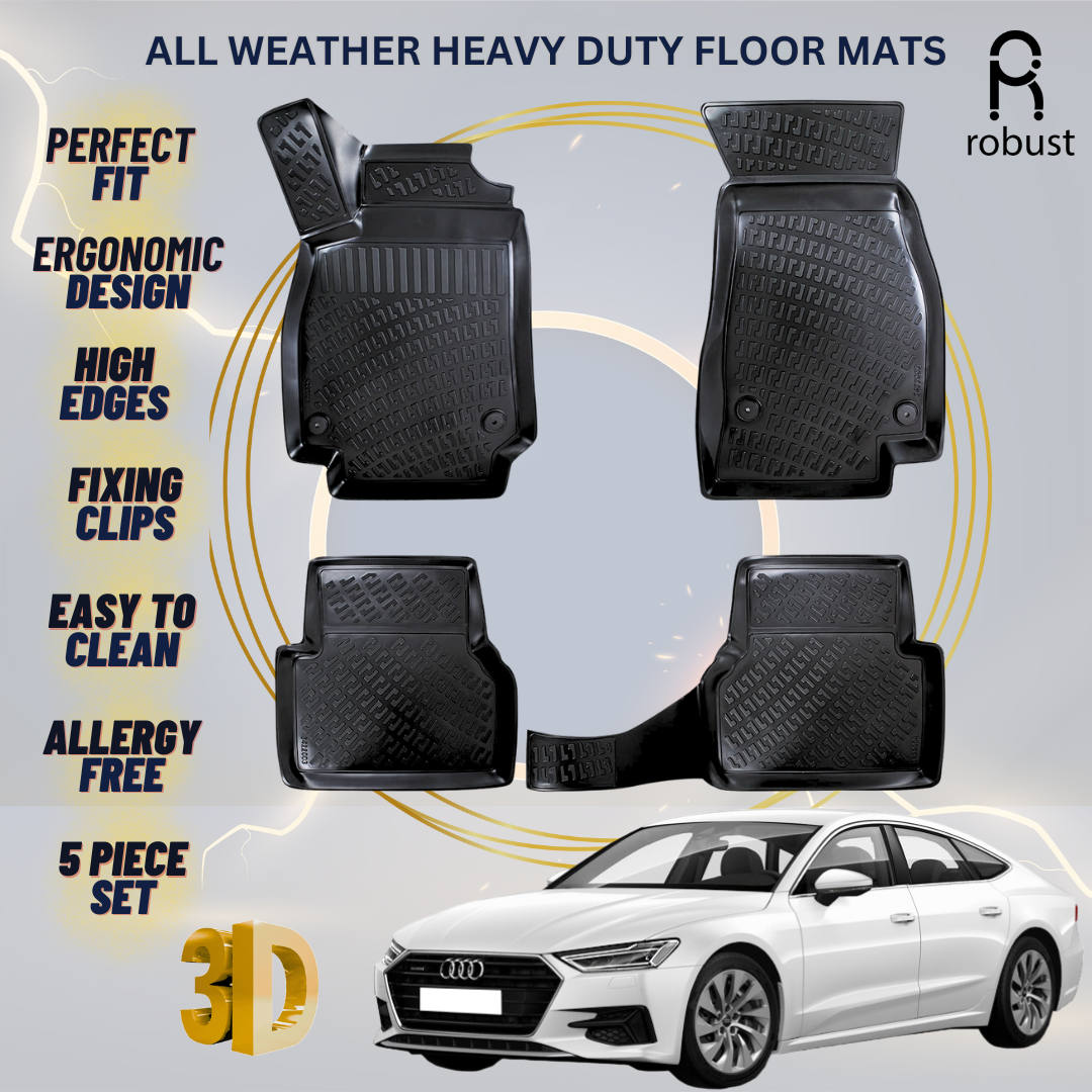 Floor Mats Liners For Audi A7 2019-2025 C8 All Weather Heavy Duty 3D Car Rugs S7