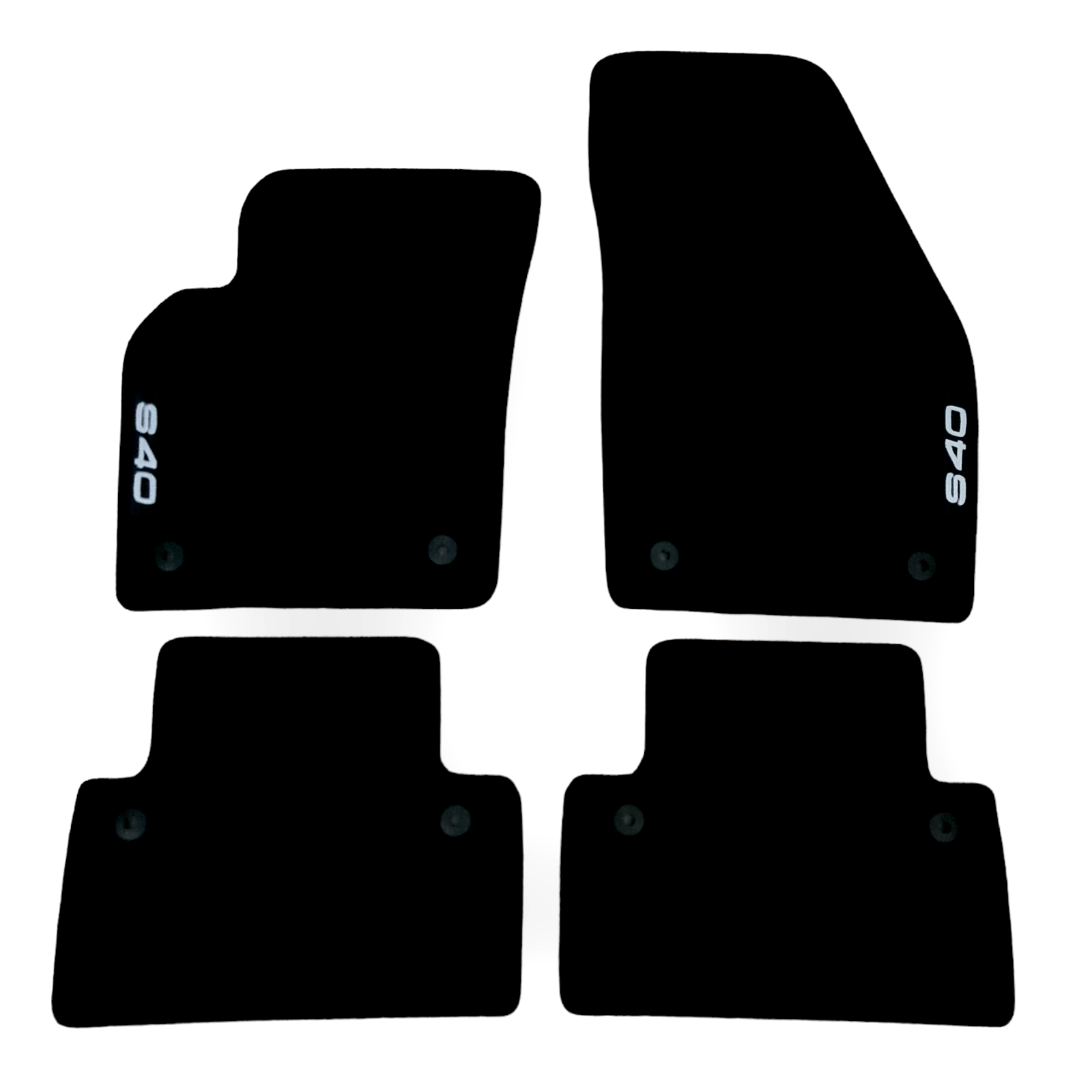 Car Floor Mats Velour For Volvo S40 Waterproof Black Carpet Rugs Auto Liners New