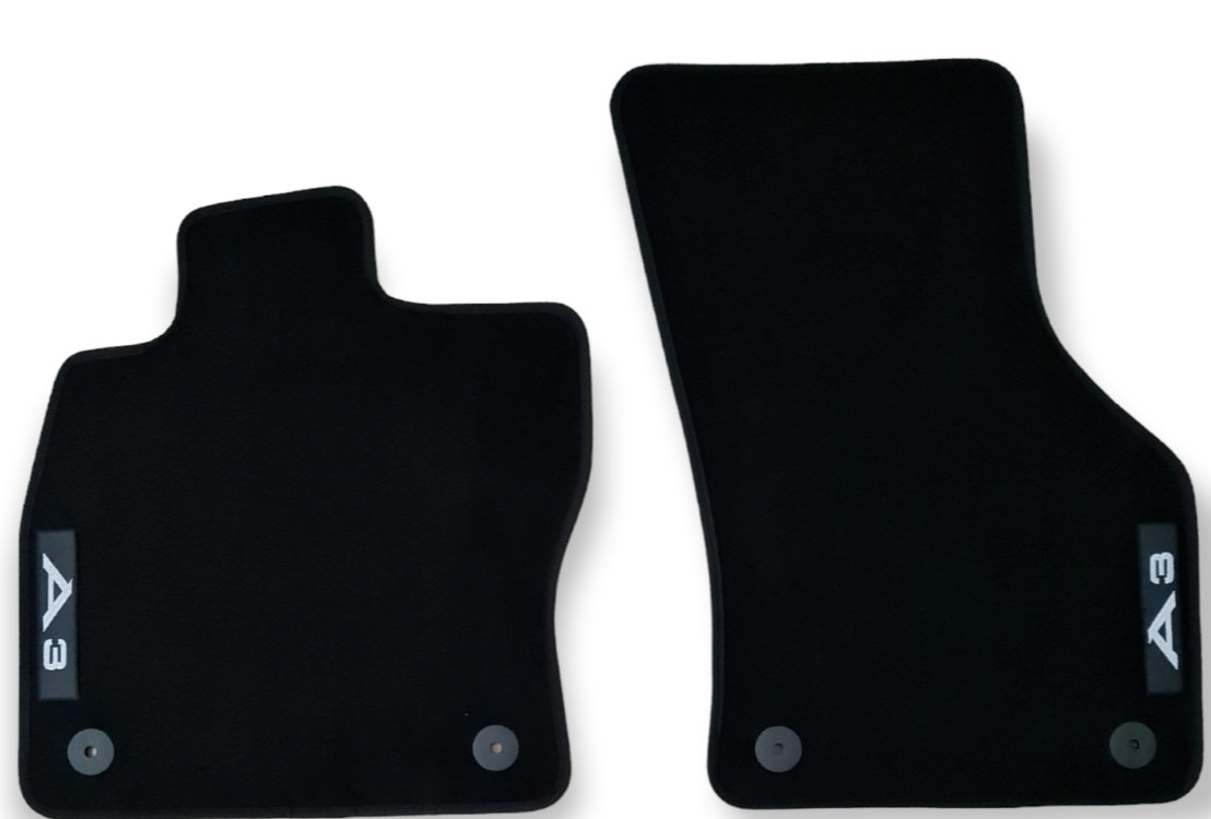 Front Car Floor Mats Velour For Audi A3 Waterproof Black Carpet Auto Liners 2pcs