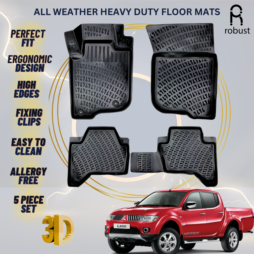 Floor Mats Liners For Mitsubishi L-200 2005-2014 All Weather Heavy Duty 3D Rugs