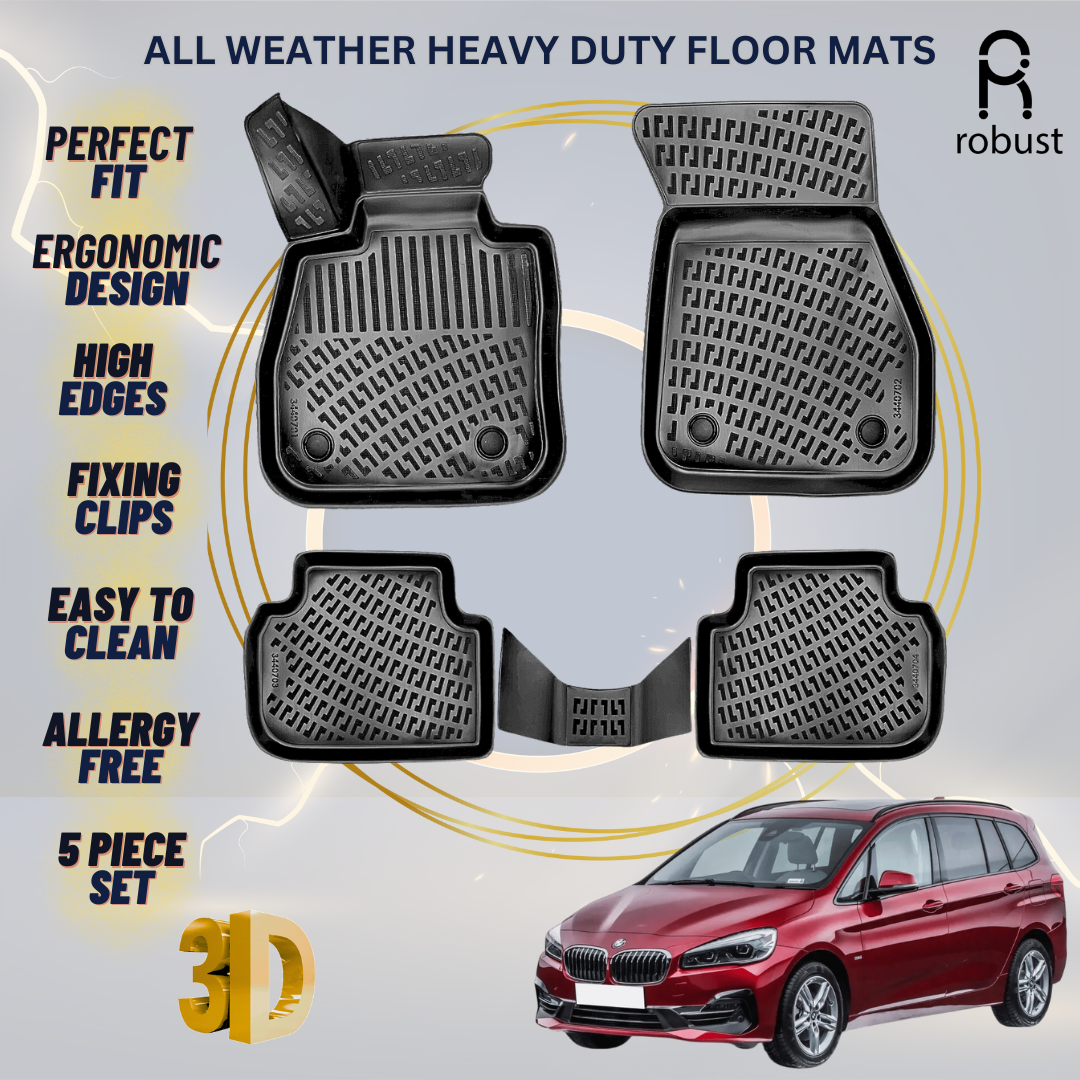 Floor Mats Liners For BMW 2 F46 GT 2014-2021 All Weather Heavy Duty 3D Car Rugs