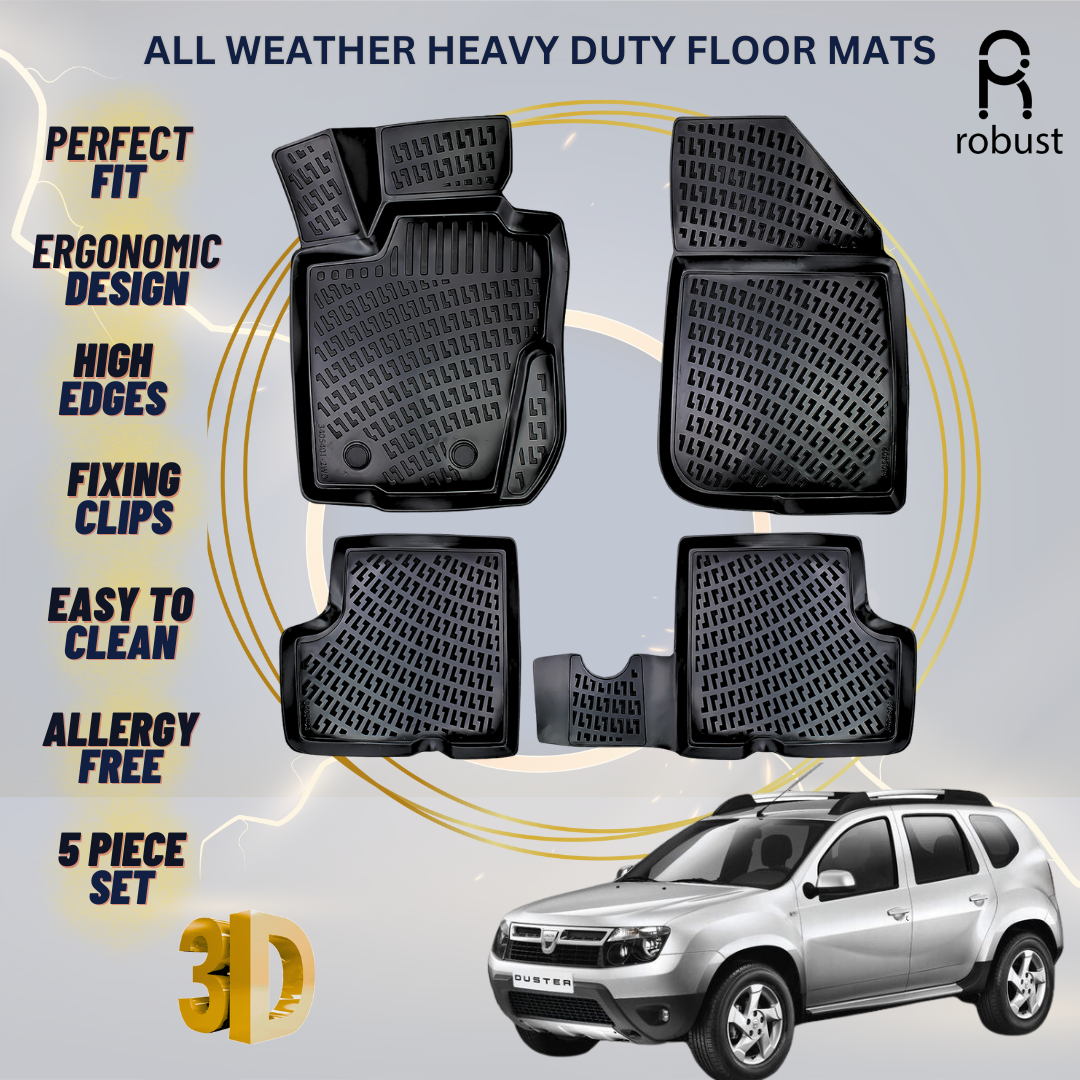 Floor Mats Liners For Dacia Duster 2010-2017 4x2 All Weather Heavy Duty Car Rugs