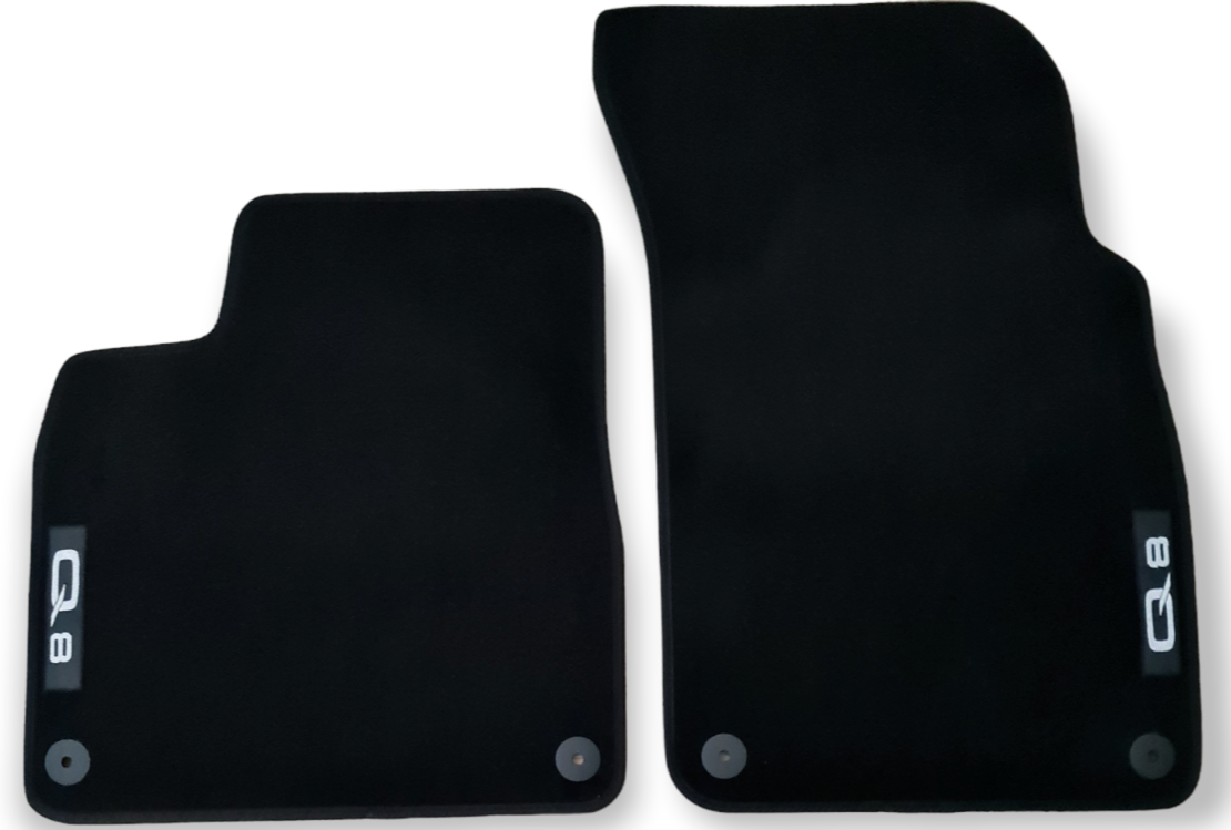 Front Velour Car Floor Mats For Audi Q8 Waterproof Carpet Rugs Auto Liners 2pcs