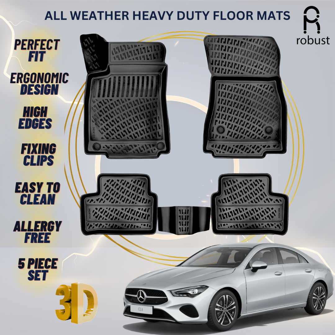 Floor Mats Liners For Mercedes CLA C118 2020-2025 All Weather Heavy Duty Rugs