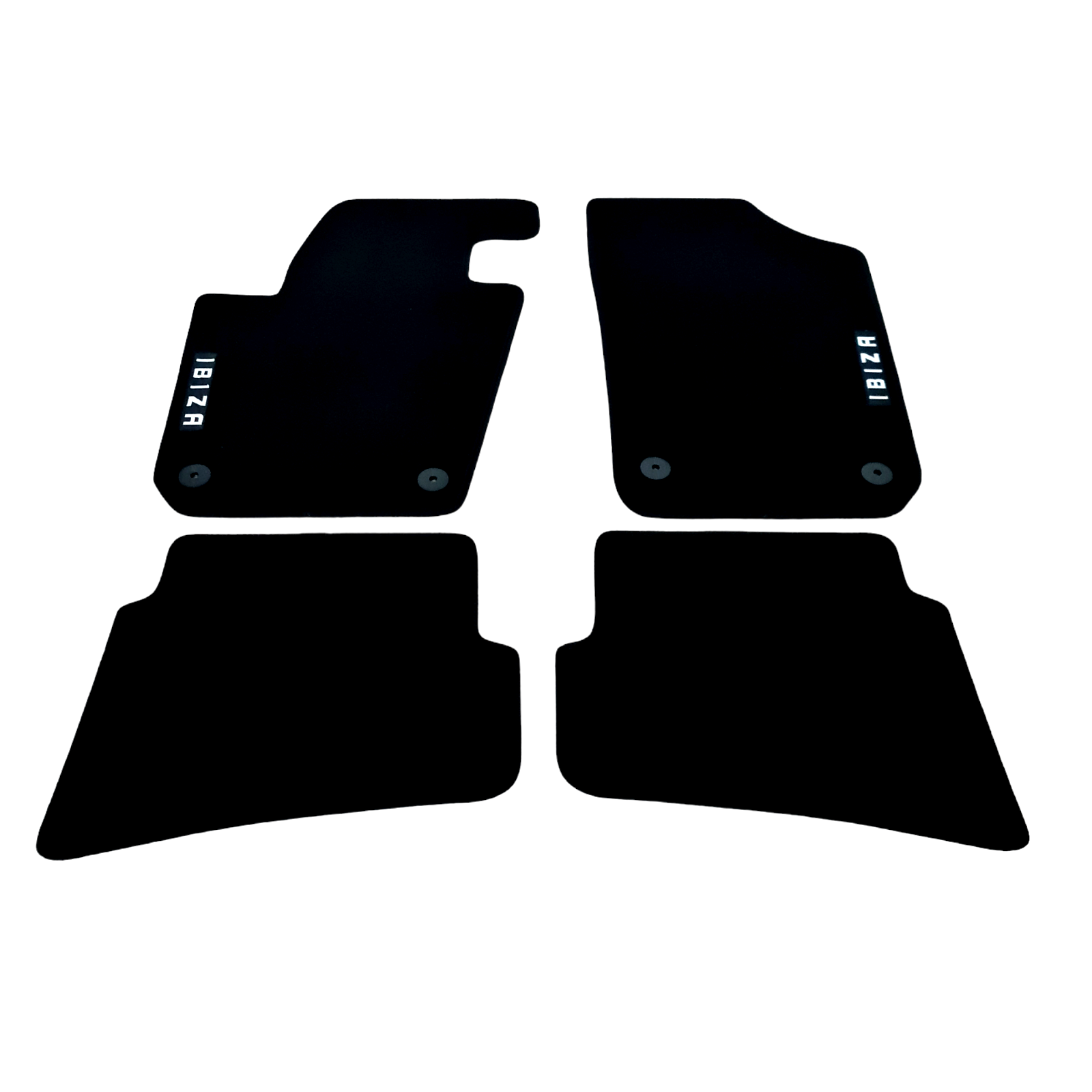 Car Floor Mats Velour For Seat Ibiza Waterproof Black Carpet Rugs Auto Liners