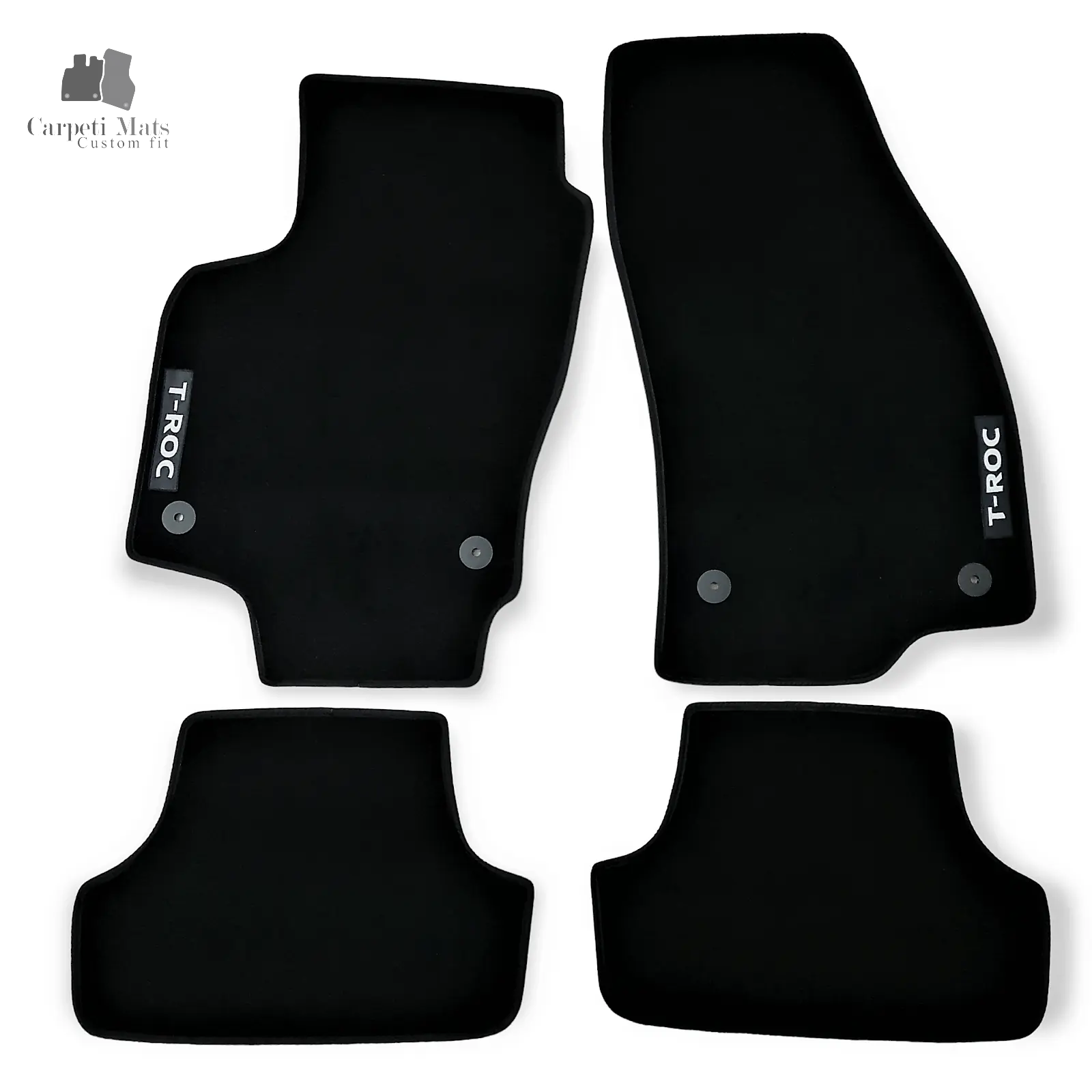 Car Floor Mats Velour Compatible for VW T-Roc 2017-> logo All Season Floor Mats, All Weather car floor mats, Auto Liners, Car Floor Mats for Volkswagen, Car Floor Mats for VW, Car Floor Mats Velour, Carpet floor mats, Custom fit floor mats, GTD, GTI, Heavy Duty Car Floor Mats, R-LINE, Rubberized Back Round, T-ROC, T-ROC R-LINE, TDI, Tufted Carpet, Volkswagen, Volkswagen T-ROC R-LINE, VR6, VW, VW GTD, VW GTI, VW R-LINE, VW T-ROC, VW T-ROC GTI, VW T-ROC R-LINE, VW T-ROC TDI, VW TDI, waterproof floor mats